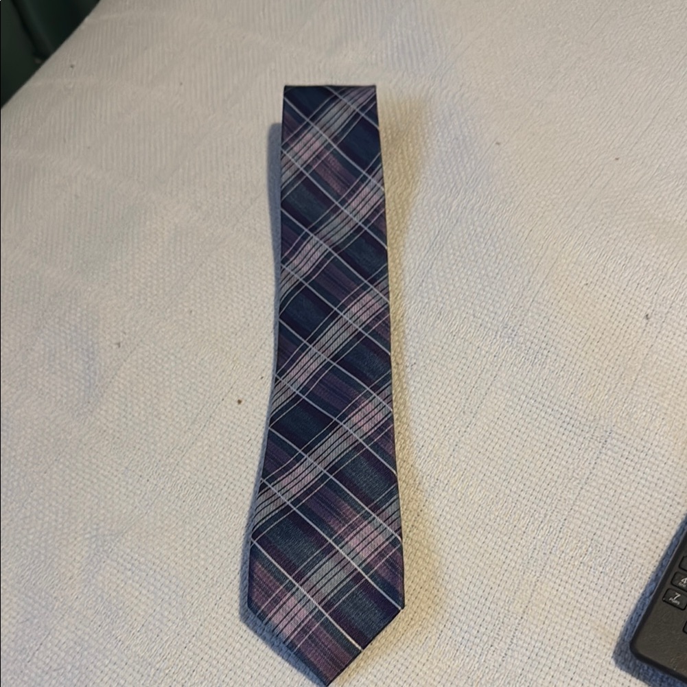 Pronto Uomo Platinum Plaid Mens Tie